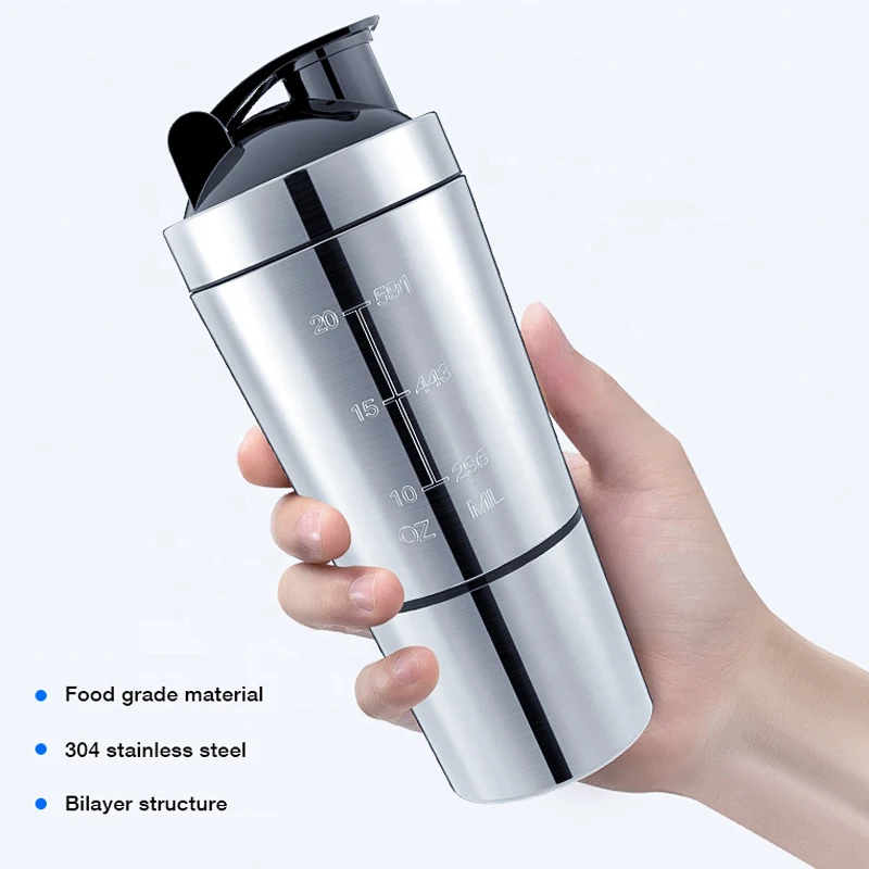 Fitness Nutrition Protein - Taza agitadora de proteínas de acero